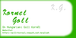 kornel goll business card